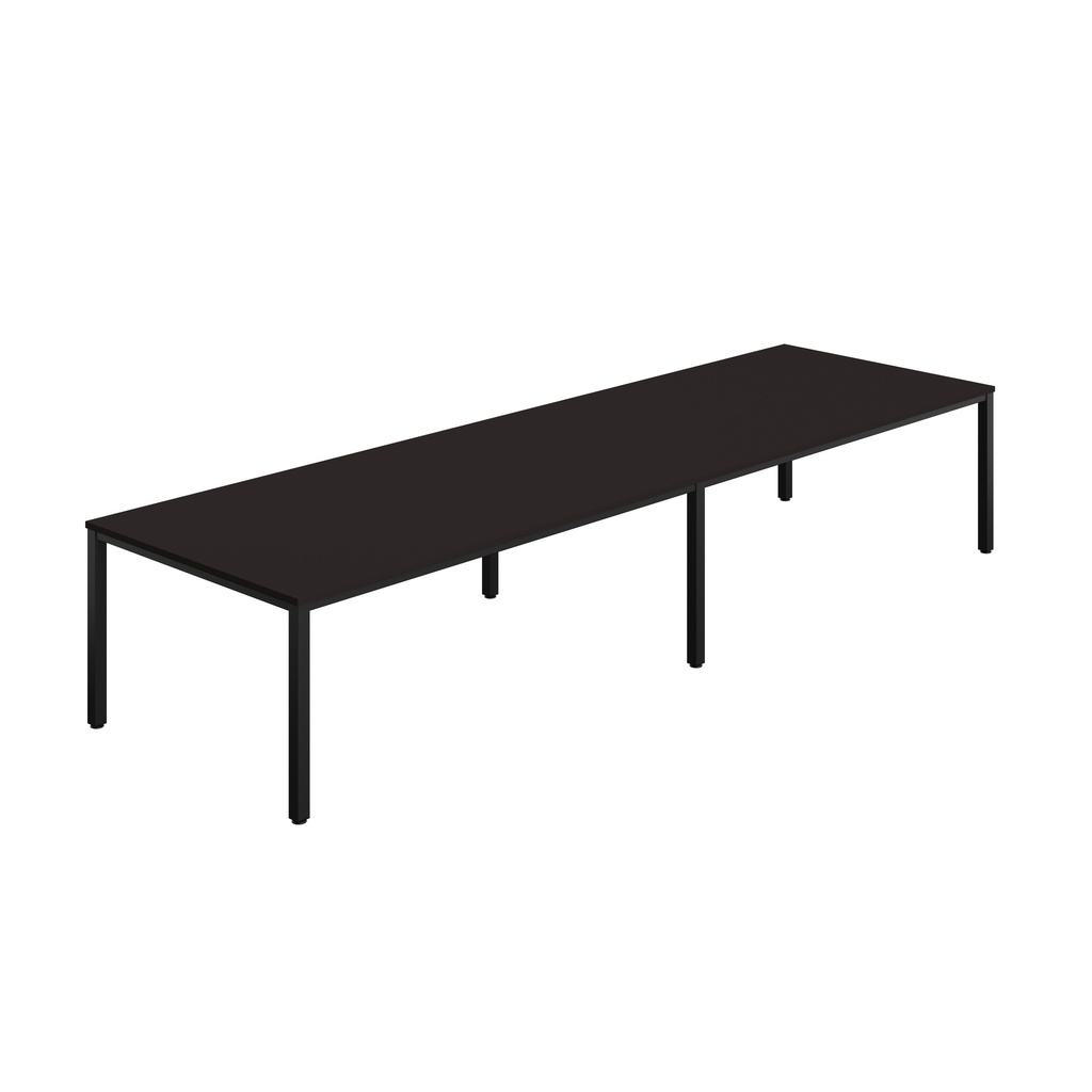 FRACTION INFINITY 400 X 120 MEETING TABLE - ANTHRACITE WITH BLACK LEGS