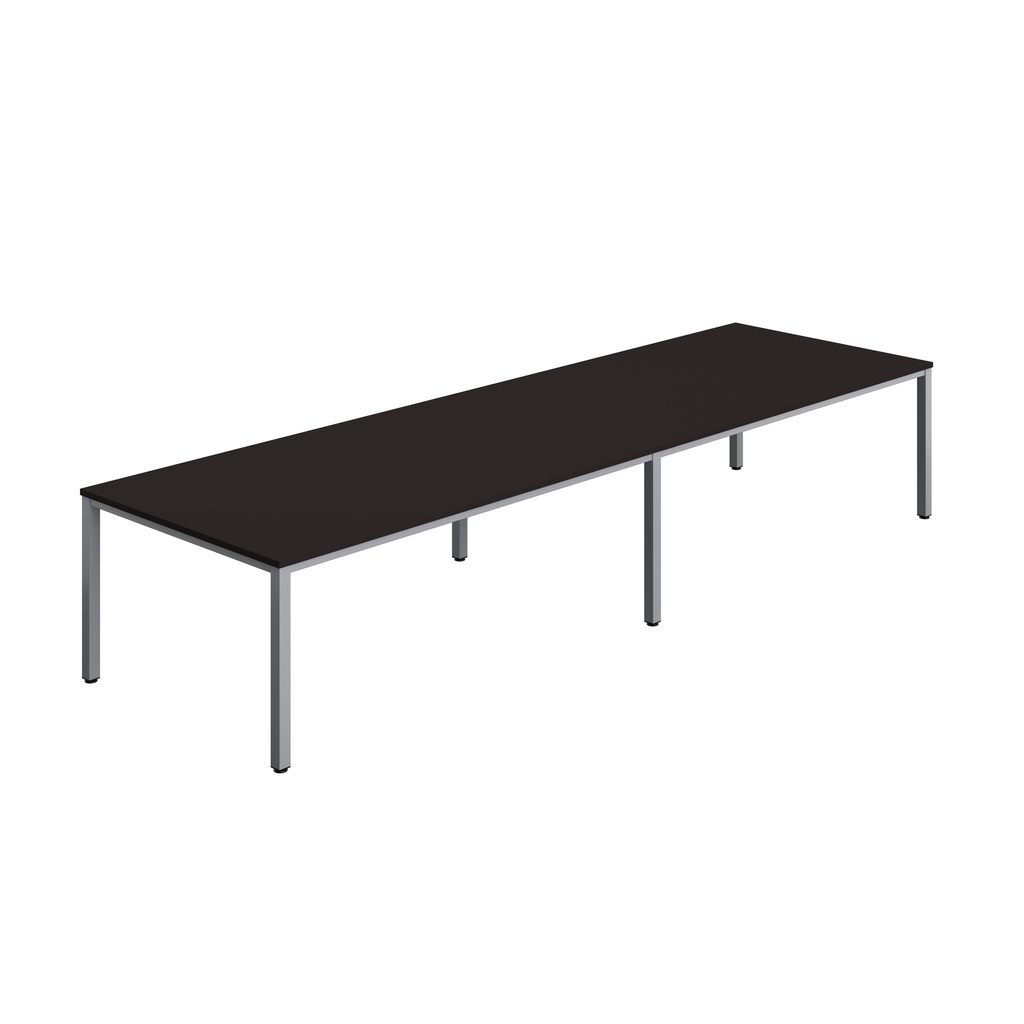 FRACTION INFINITY 400 X 120 MEETING TABLE - ANTHRACITE WITH SILVER LEGS