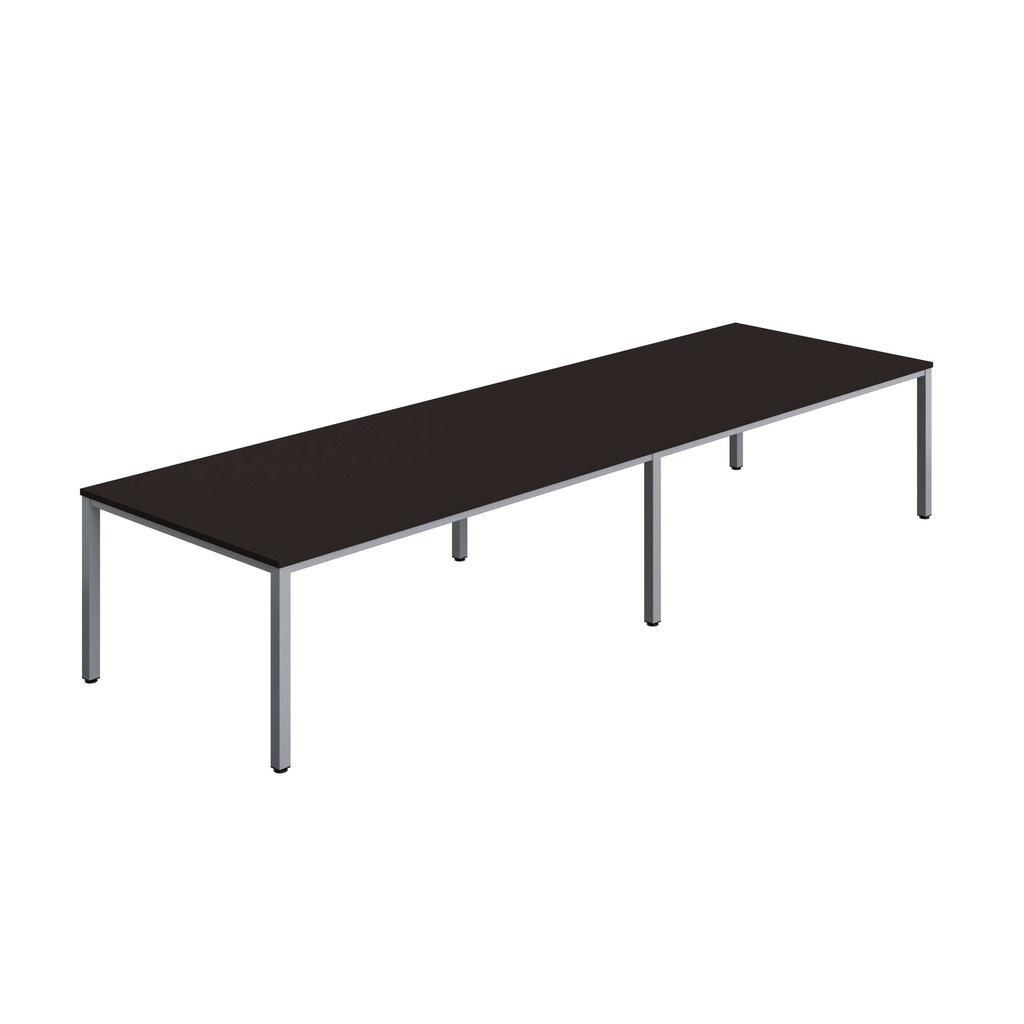 FRACTION INFINITY 400 X 120 MEETING TABLE - ANTHRACITE WITH SILVER LEGS