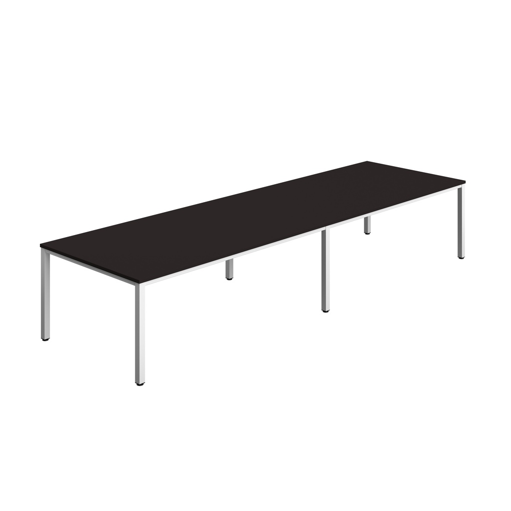 FRACTION INFINITY 400 X 120 MEETING TABLE - ANTHRACITE WITH WHITE LEGS