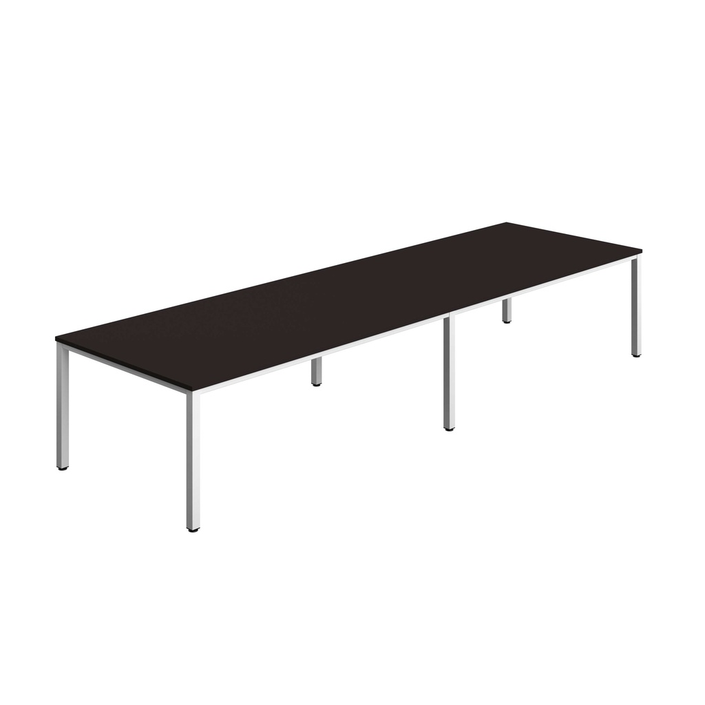 FRACTION INFINITY 400 X 120 MEETING TABLE - ANTHRACITE WITH WHITE LEGS