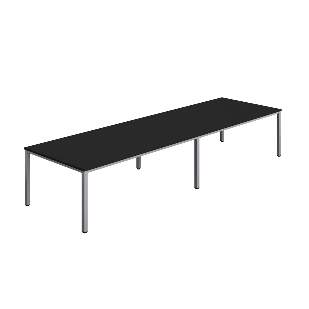 FRACTION INFINITY 400 X 120 MEETING TABLE - BLACK WITH SILVER LEGS