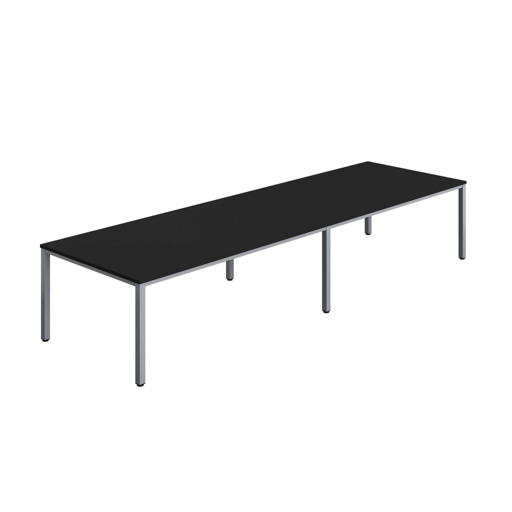 FRACTION INFINITY 400 X 120 MEETING TABLE - BLACK WITH SILVER LEGS