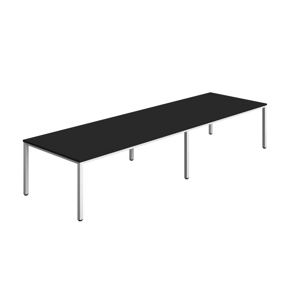 FRACTION INFINITY 400 X 120 MEETING TABLE - BLACK WITH WHITE LEGS