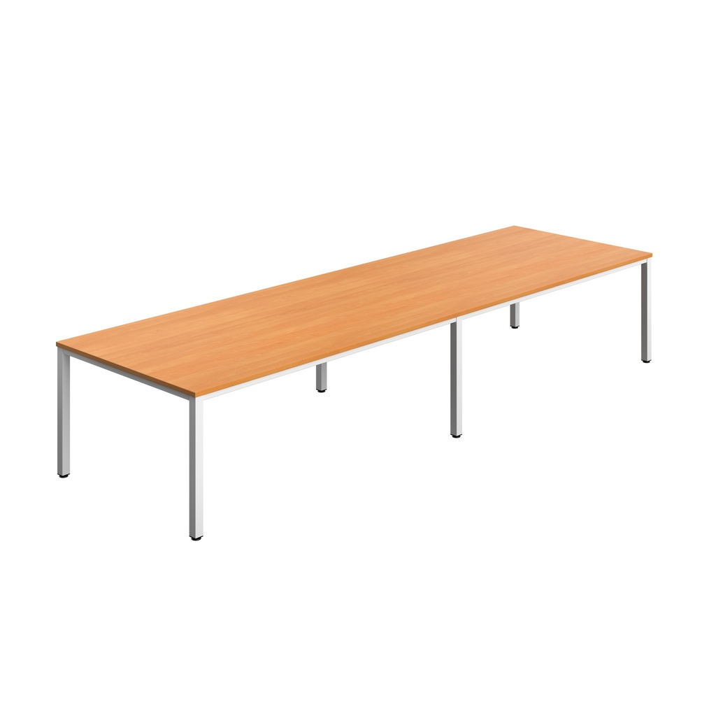 FRACTION INFINITY 400 X 120 MEETING TABLE - ELLMAU BEECH WITH WHITE LEGS