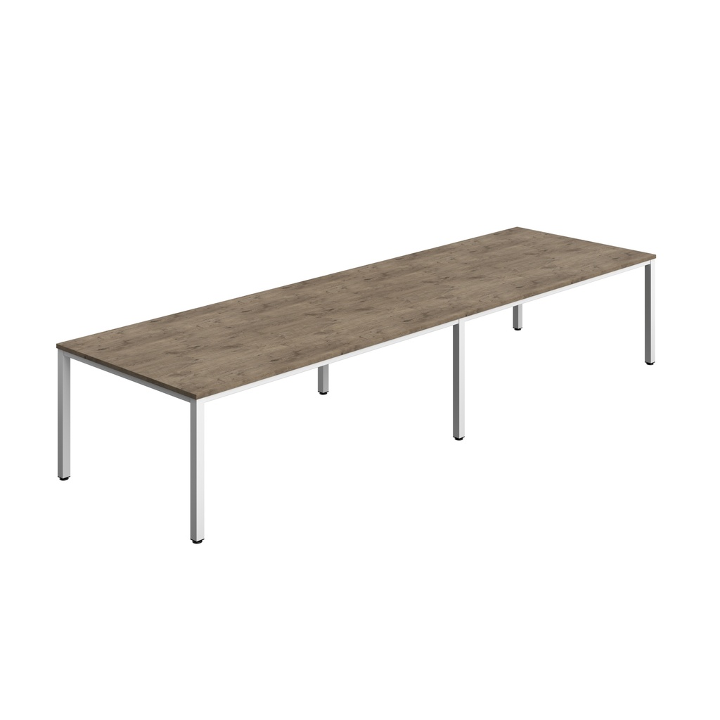 FRACTION INFINITY 400 X 120 MEETING TABLE - GREY NEBRASKA OAK WITH WHITE LEGS