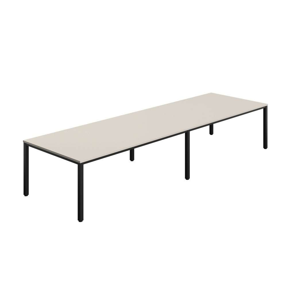 FRACTION INFINITY 400 X 120 MEETING TABLE - GREY WITH BLACK LEGS