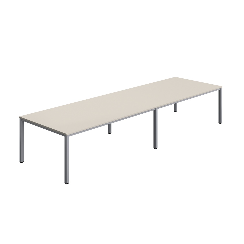 FRACTION INFINITY 400 X 120 MEETING TABLE - GREY WITH SILVER LEGS