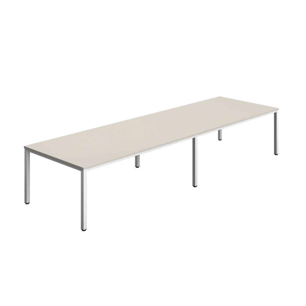 FRACTION INFINITY 400 X 120 MEETING TABLE - GREY WITH WHITE LEGS