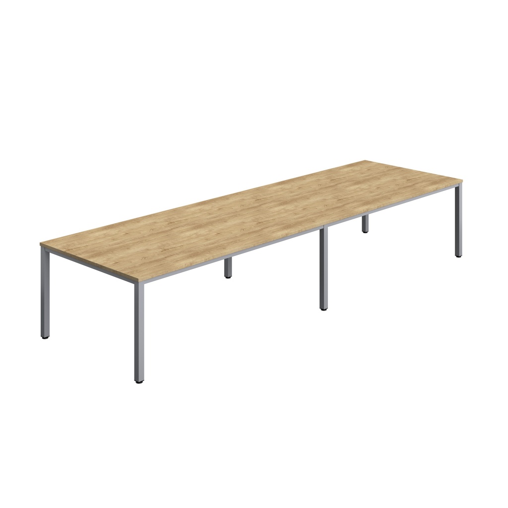 FRACTION INFINITY 400 X 120 MEETING TABLE - NATURAL NEBRASKA OAK WITH SILVER LEGS