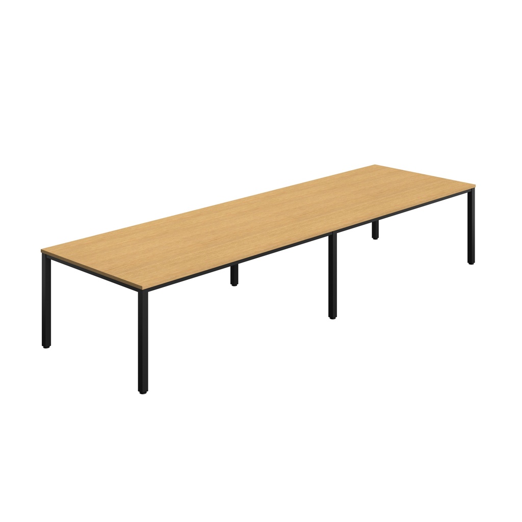 FRACTION INFINITY 400 X 120 MEETING TABLE - SORANO OAK WITH BLACK LEGS