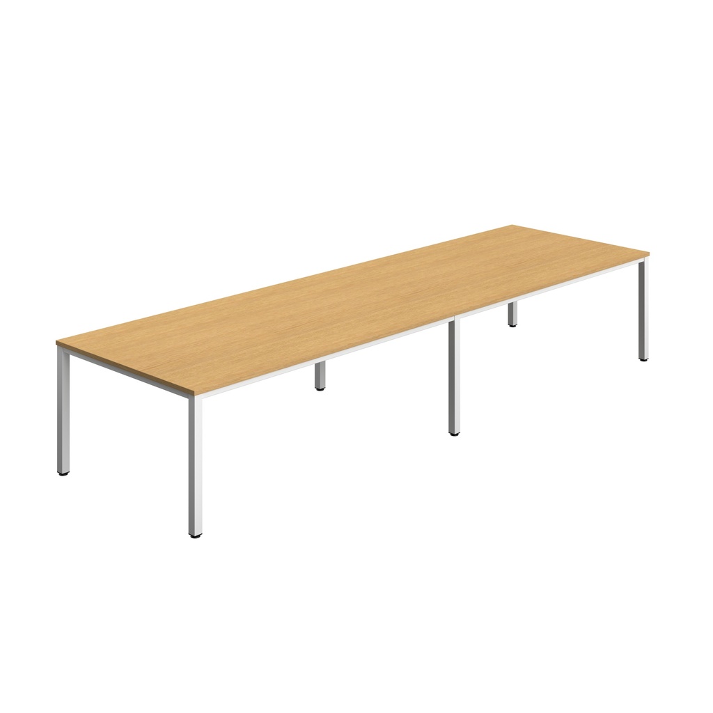 FRACTION INFINITY 400 X 120 MEETING TABLE - SORANO OAK WITH WHITE LEGS