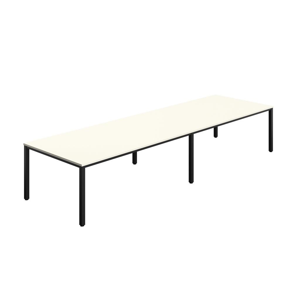 FRACTION INFINITY 400 X 120 MEETING TABLE - WHITE WITH BLACK LEGS