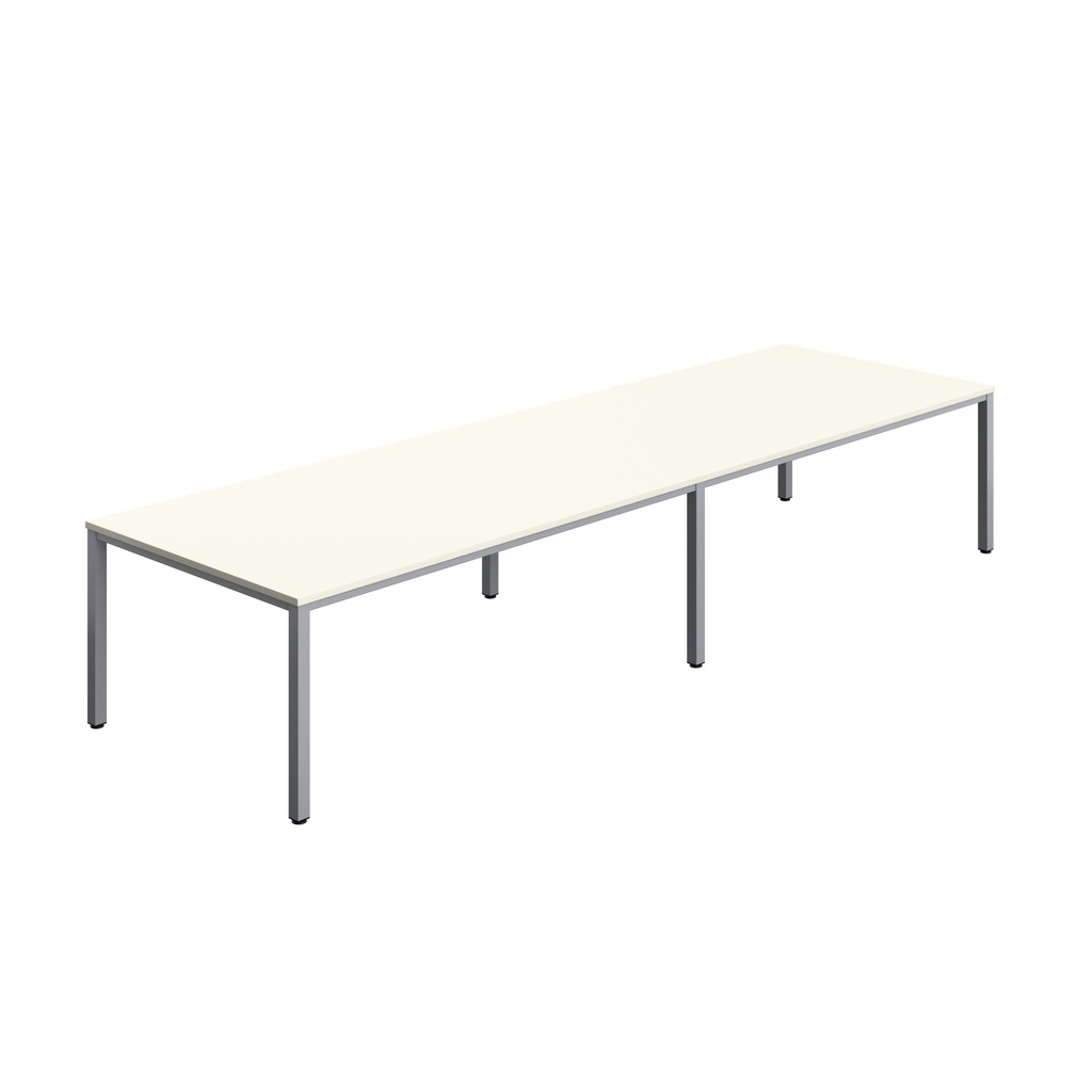 FRACTION INFINITY 400 X 120 MEETING TABLE - WHITE WITH SILVER LEGS