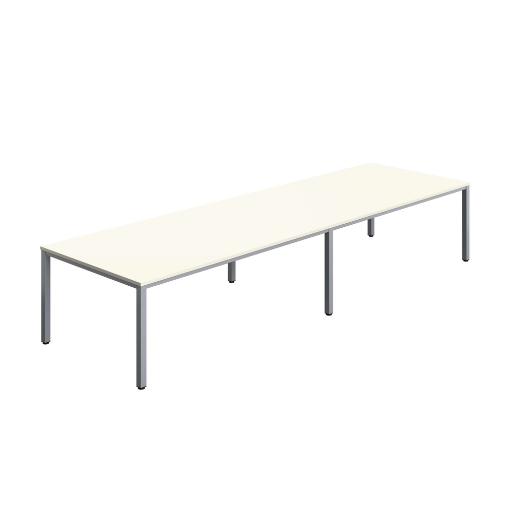FRACTION INFINITY 400 X 120 MEETING TABLE - WHITE WITH SILVER LEGS