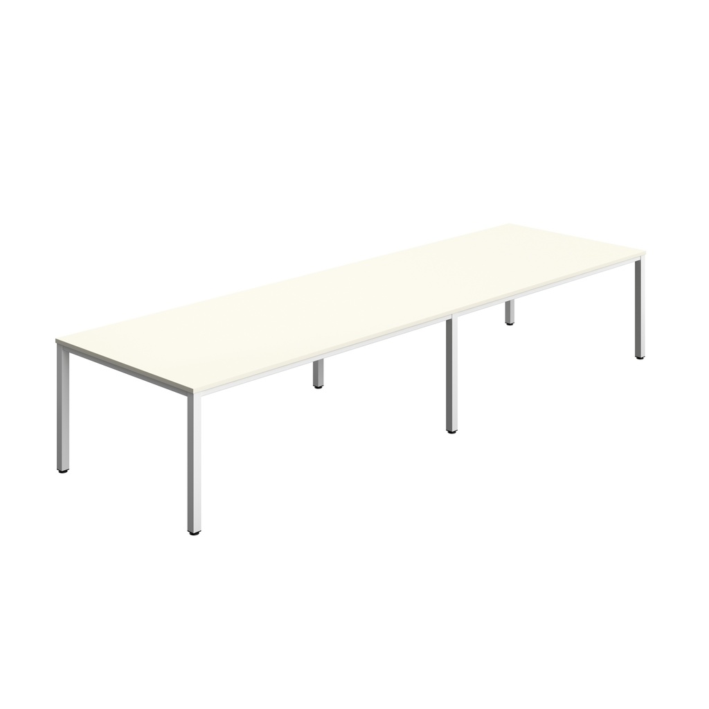 FRACTION INFINITY 400 X 120 MEETING TABLE - WHITE WITH WHITE LEGS