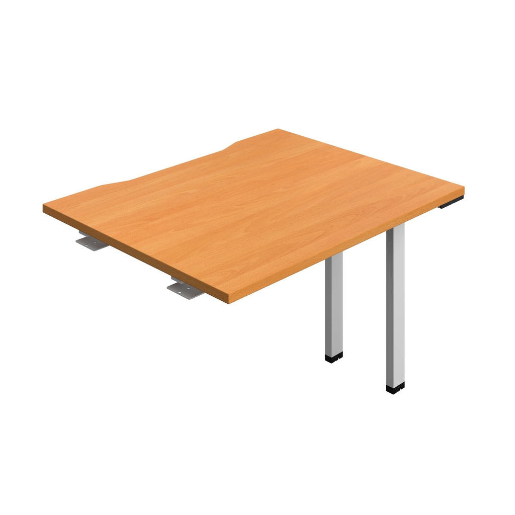 Synergy Bench Extension With Cut Out: 1 Person (Fsc) | 1000 X 800 | Beech/Silver
