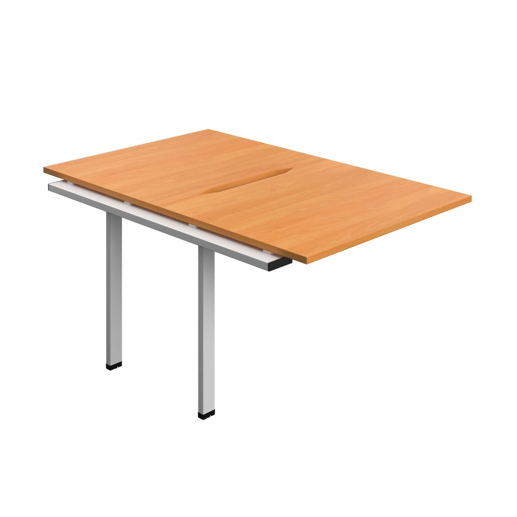 Synergy Bench Extension With Cut Out: 2 Person (Fsc) | 1000 X 800 | Beech/Silver