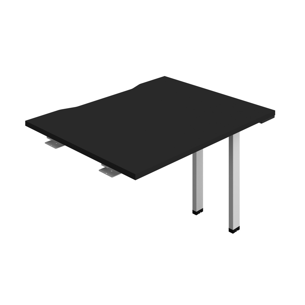 Synergy Bench Extension With Cut Out: 1 Person (Fsc) | 1000 X 800 | Black/Silver