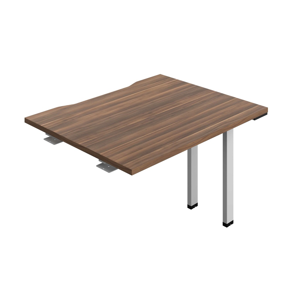 Synergy Bench Extension With Cut Out: 1 Person (Fsc) | 1000 X 800 | Dark Walnut/Silver