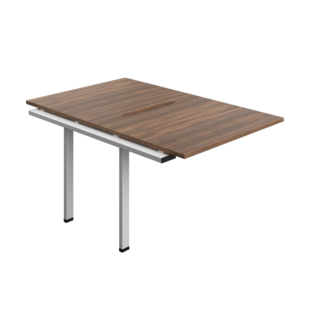 Synergy Bench Extension With Cut Out: 2 Person (Fsc) | 1000 X 800 | Dark Walnut/Silver