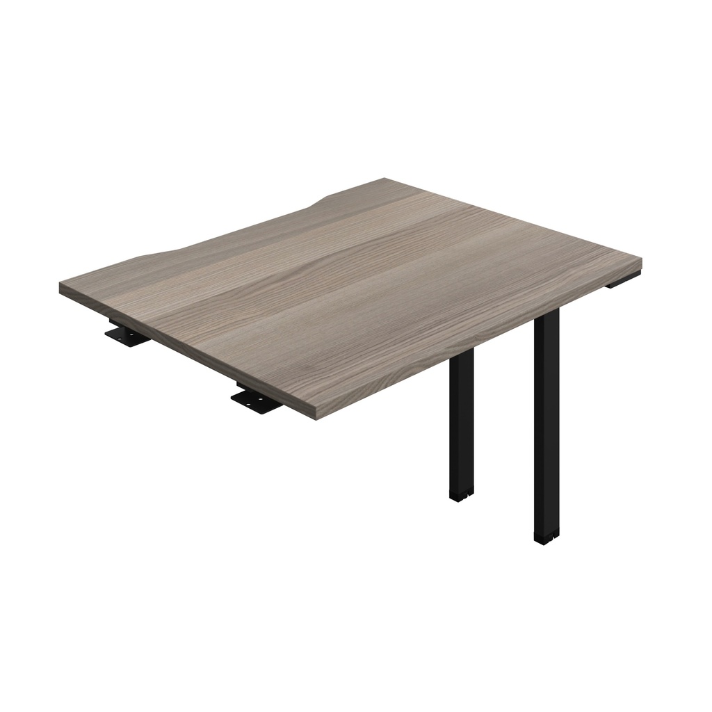 Synergy Bench Extension With Cut Out: 1 Person (Fsc) | 1000 X 800 | Grey Oak/Black