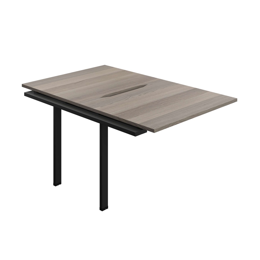 Synergy Bench Extension With Cut Out: 2 Person (Fsc) | 1000 X 800 | Grey Oak/Black