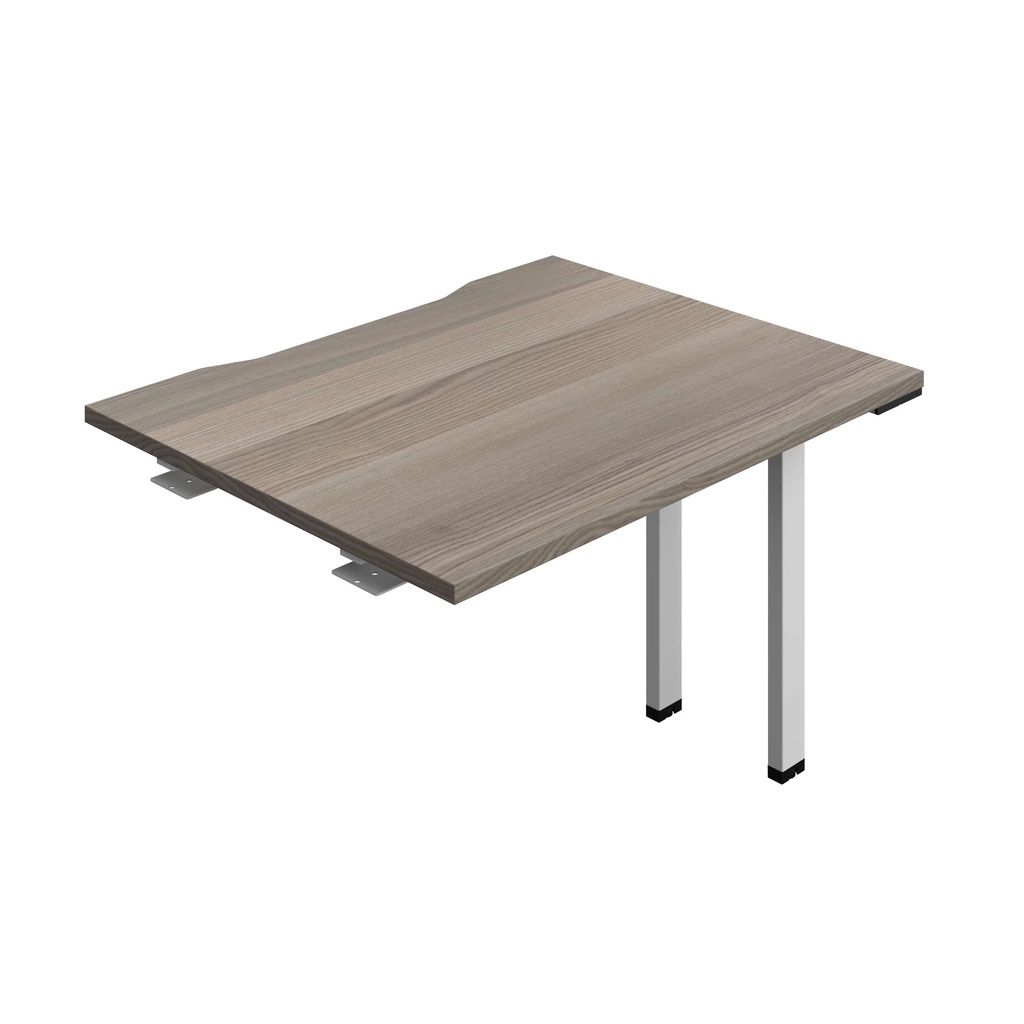 Synergy Bench Extension With Cut Out: 1 Person (Fsc) | 1000 X 800 | Grey Oak/Silver