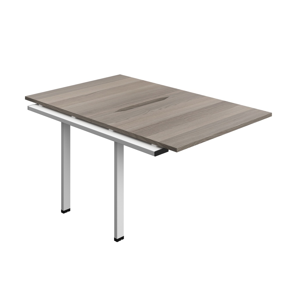 Synergy Bench Extension With Cut Out: 2 Person (Fsc) | 1000 X 800 | Grey Oak/White