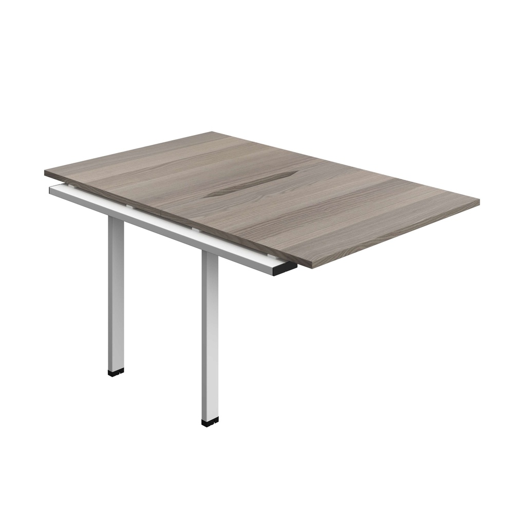 Synergy Bench Extension With Cut Out: 2 Person (Fsc) | 1000 X 800 | Grey Oak/White