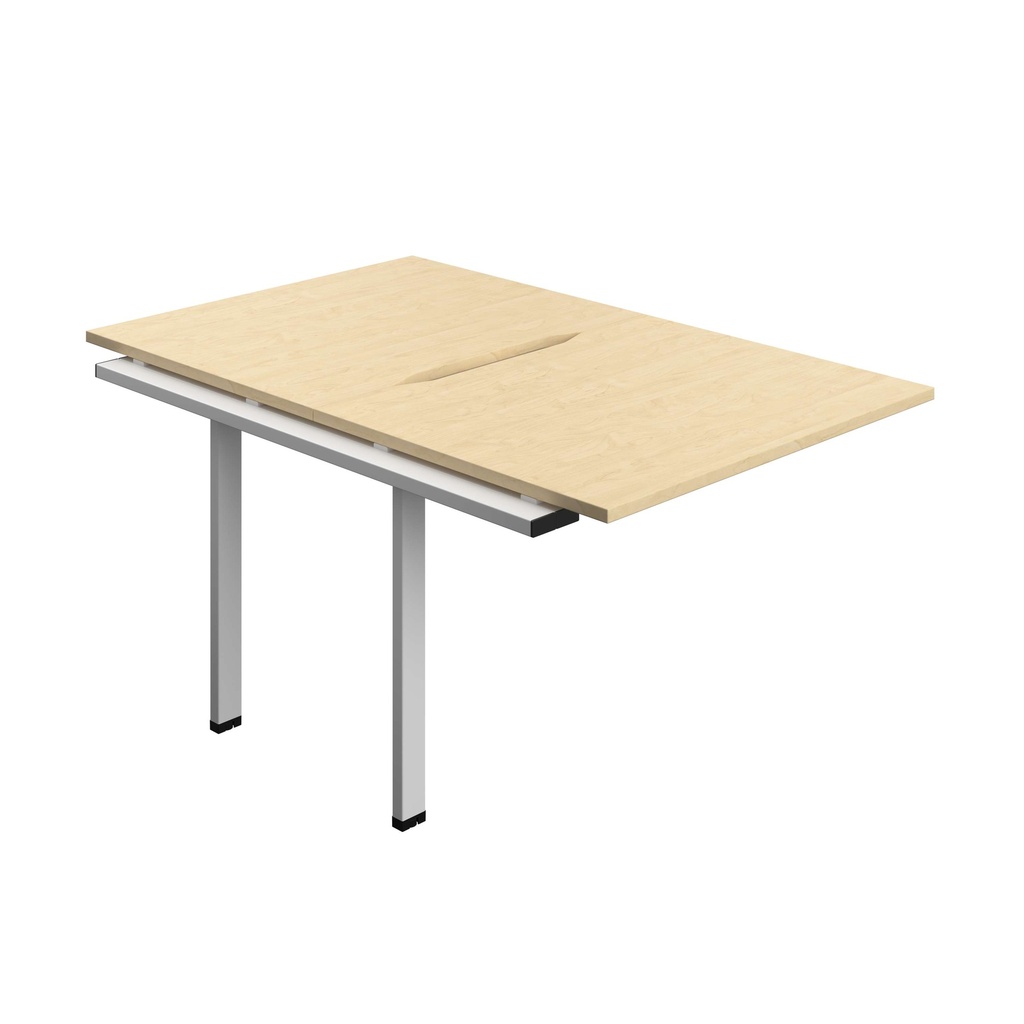 Synergy Bench Extension With Cut Out: 2 Person (Fsc) | 1000 X 800 | Maple/Silver