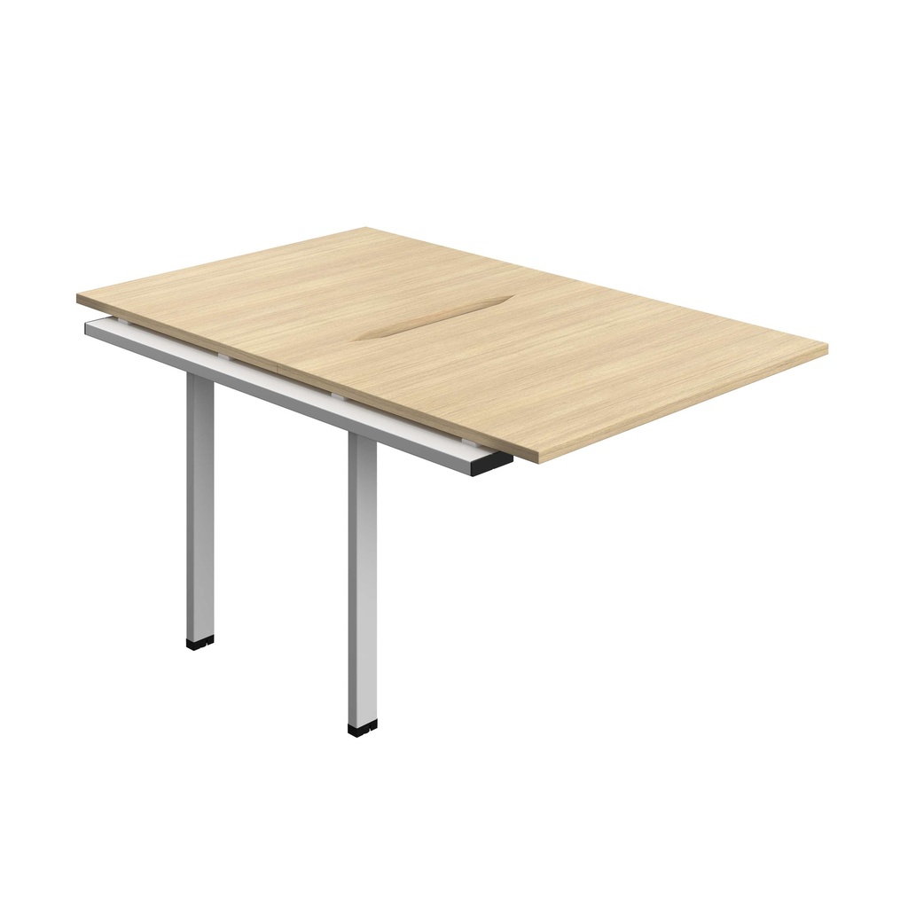 Synergy Bench Extension With Cut Out: 2 Person (Fsc) | 1000 X 800 | Nova Oak/Silver