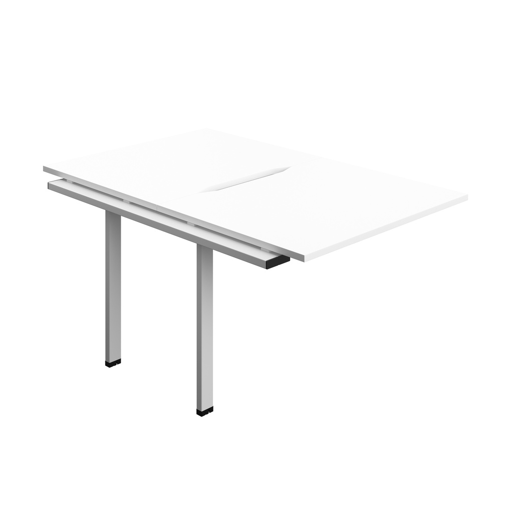 Synergy Bench Extension With Cut Out: 2 Person (Fsc) | 1000 X 800 | White/Silver