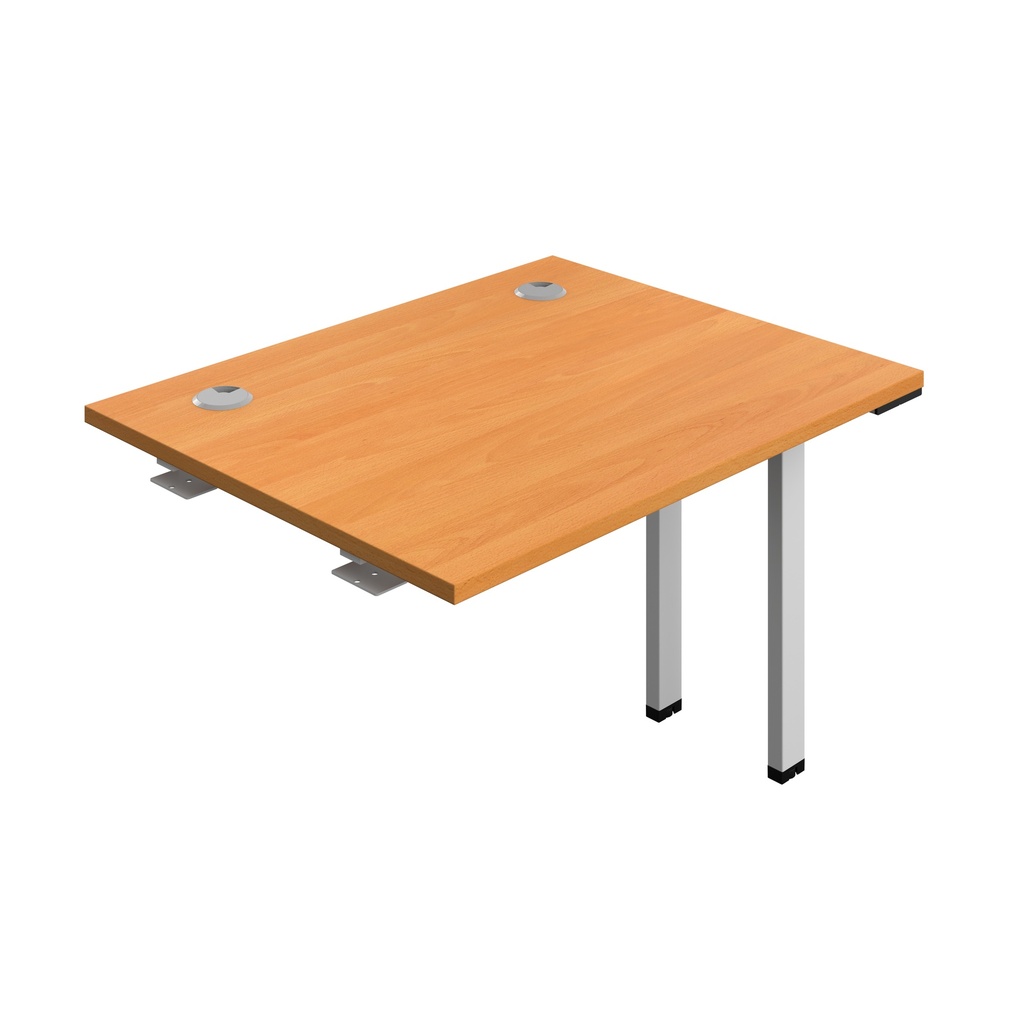 Synergy Bench Extension With Cable Ports: 1 Person (Fsc) | 1000 X 800 | Beech/Silver