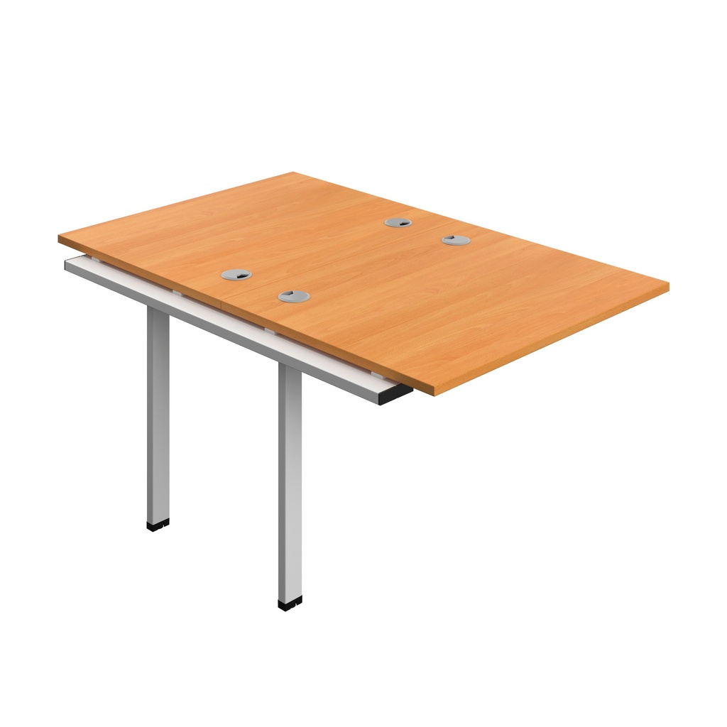 Synergy Bench Extension With Cable Ports: 2 Person (Fsc) | 1000 X 800 | Beech/Silver