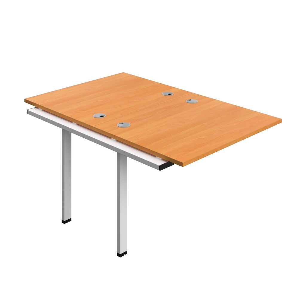 Synergy Bench Extension With Cable Ports: 2 Person (Fsc) | 1000 X 800 | Beech/White