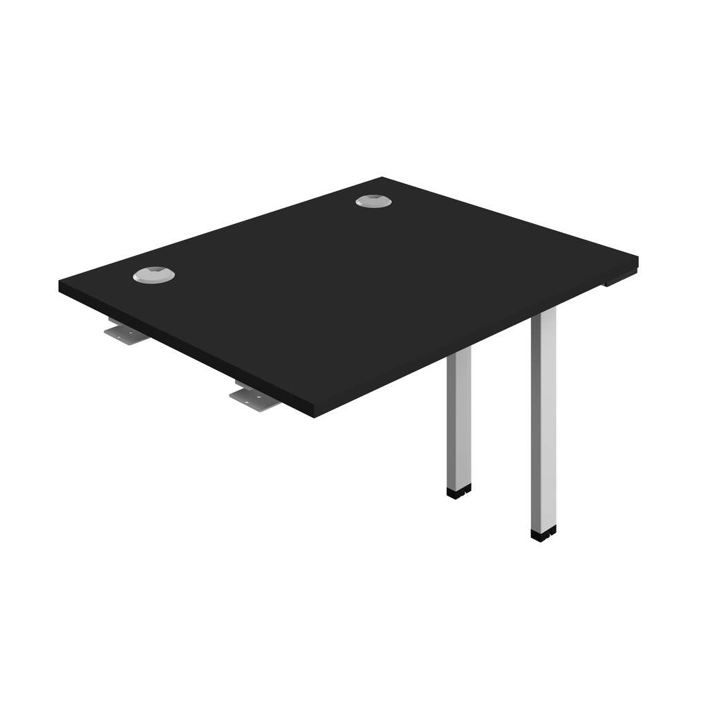 Synergy Bench Extension With Cable Ports: 1 Person (Fsc) | 1000 X 800 | Black/Silver