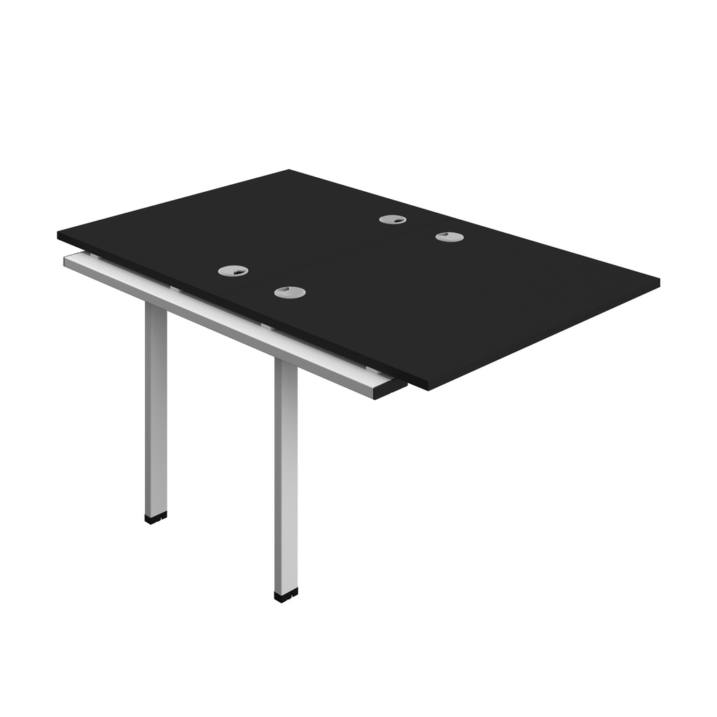 Synergy Bench Extension With Cable Ports: 2 Person (Fsc) | 1000 X 800 | Black/Silver