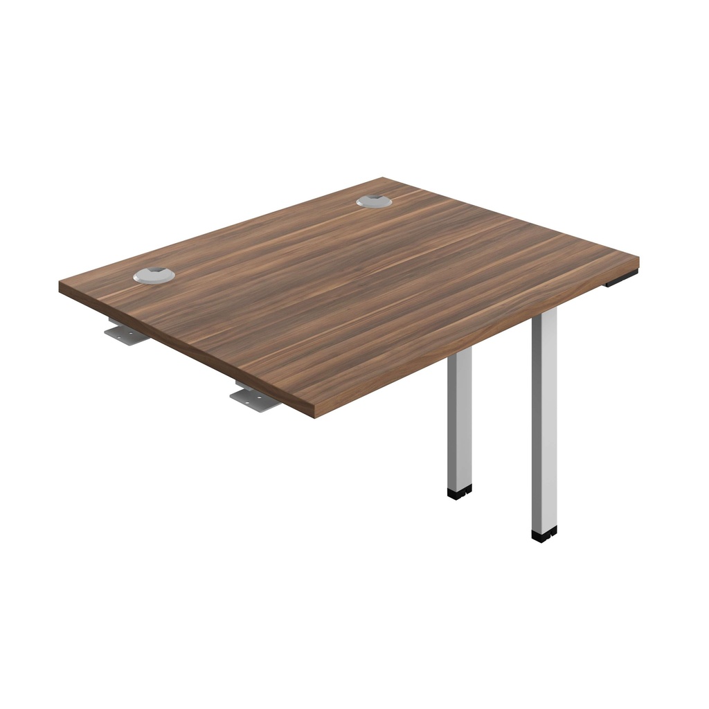 Synergy Bench Extension With Cable Ports: 1 Person (Fsc) | 1000 X 800 | Dark Walnut/Silver