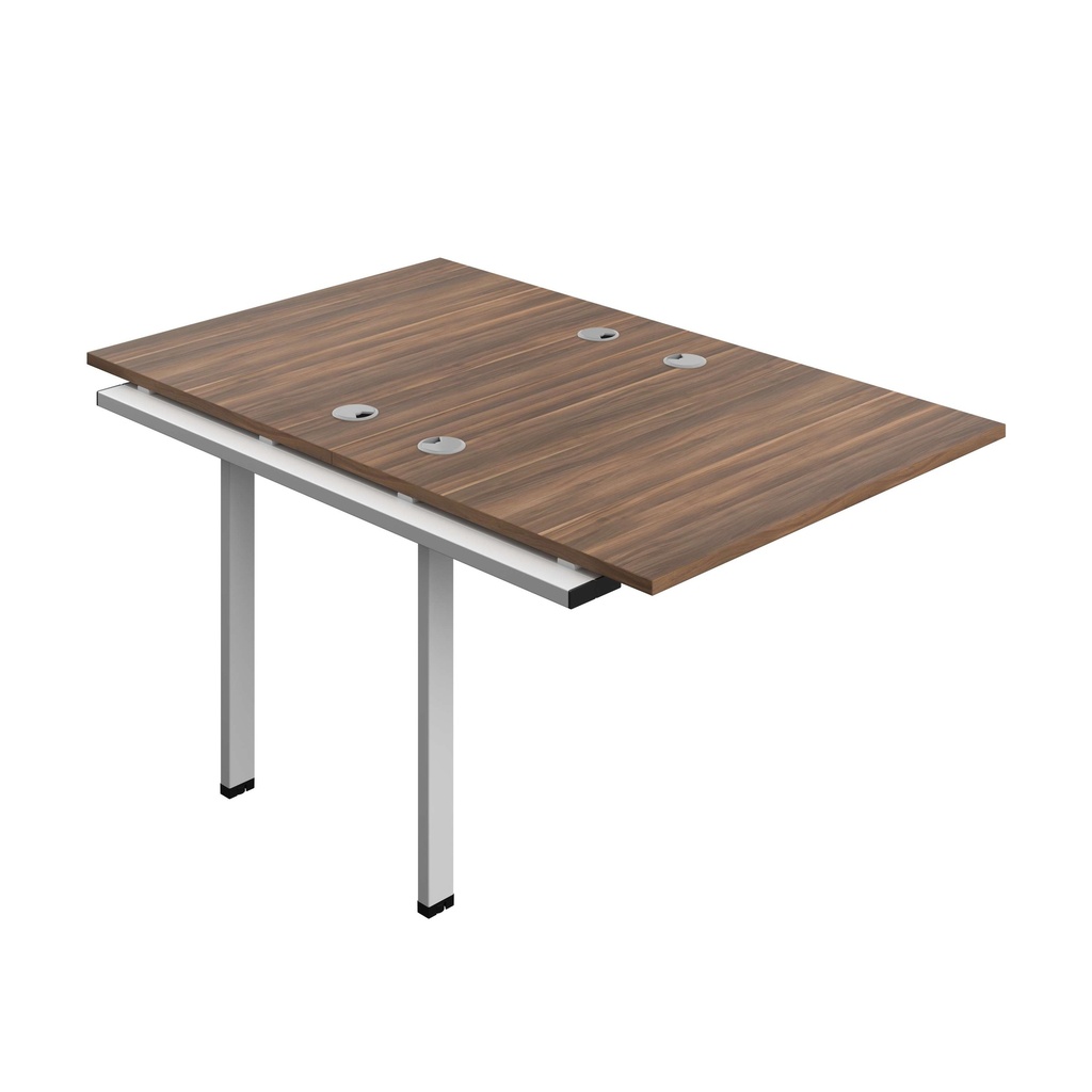 Synergy Bench Extension With Cable Ports: 2 Person (Fsc) | 1000 X 800 | Dark Walnut/Silver