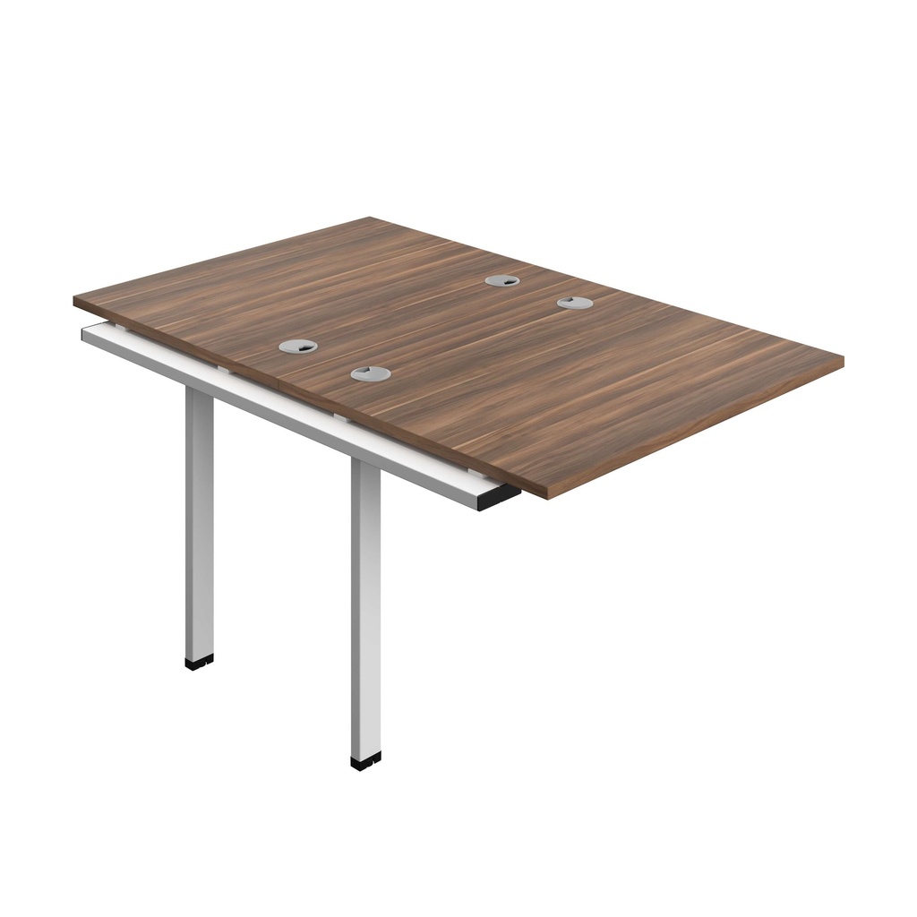 Synergy Bench Extension With Cable Ports: 2 Person (Fsc) | 1000 X 800 | Dark Walnut/White