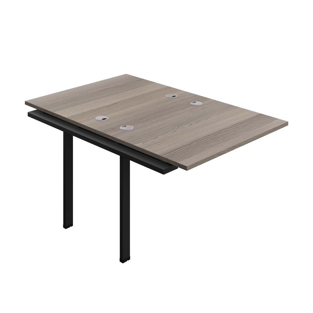 Synergy Bench Extension With Cable Ports: 2 Person (Fsc) | 1000 X 800 | Grey Oak/Black