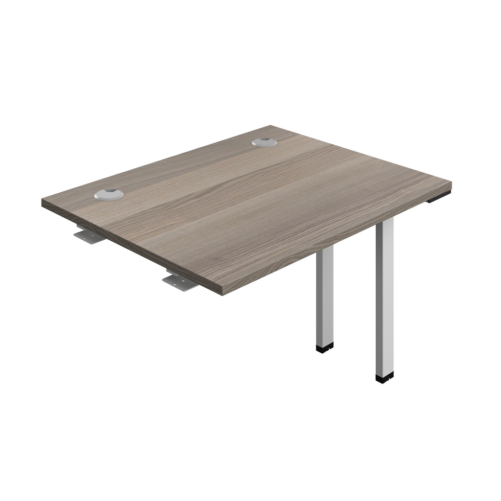 Synergy Bench Extension With Cable Ports: 1 Person (Fsc) | 1000 X 800 | Grey Oak/Silver