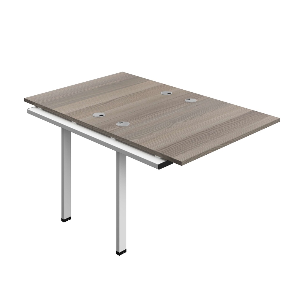Synergy Bench Extension With Cable Ports: 2 Person (Fsc) | 1000 X 800 | Grey Oak/White