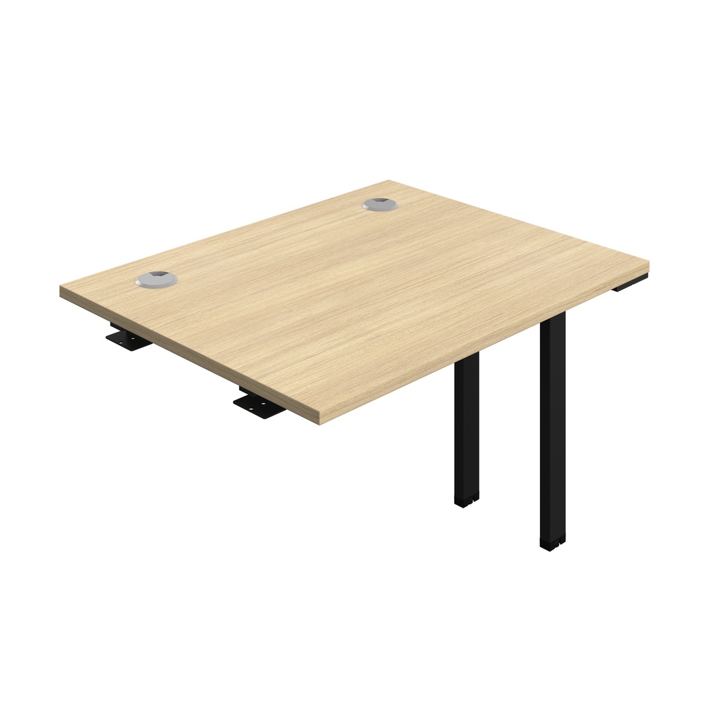 Synergy Bench Extension With Cable Ports: 1 Person (Fsc) | 1000 X 800 | Nova Oak/Black