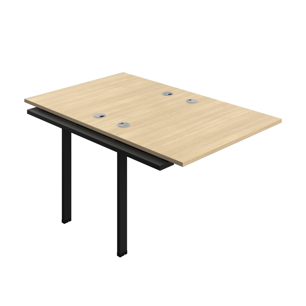 Synergy Bench Extension With Cable Ports: 2 Person (Fsc) | 1000 X 800 | Nova Oak/Black