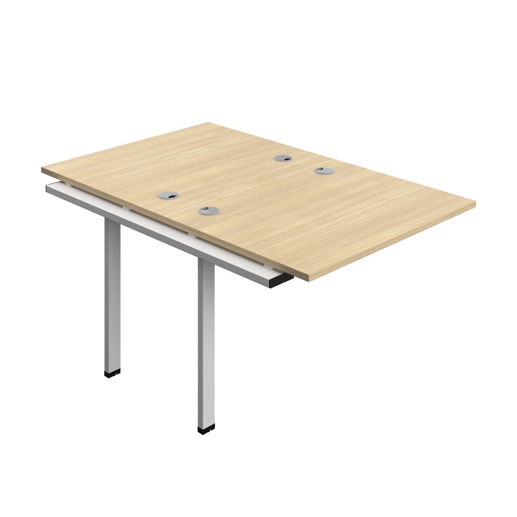 Synergy Bench Extension With Cable Ports: 2 Person (Fsc) | 1000 X 800 | Nova Oak/Silver