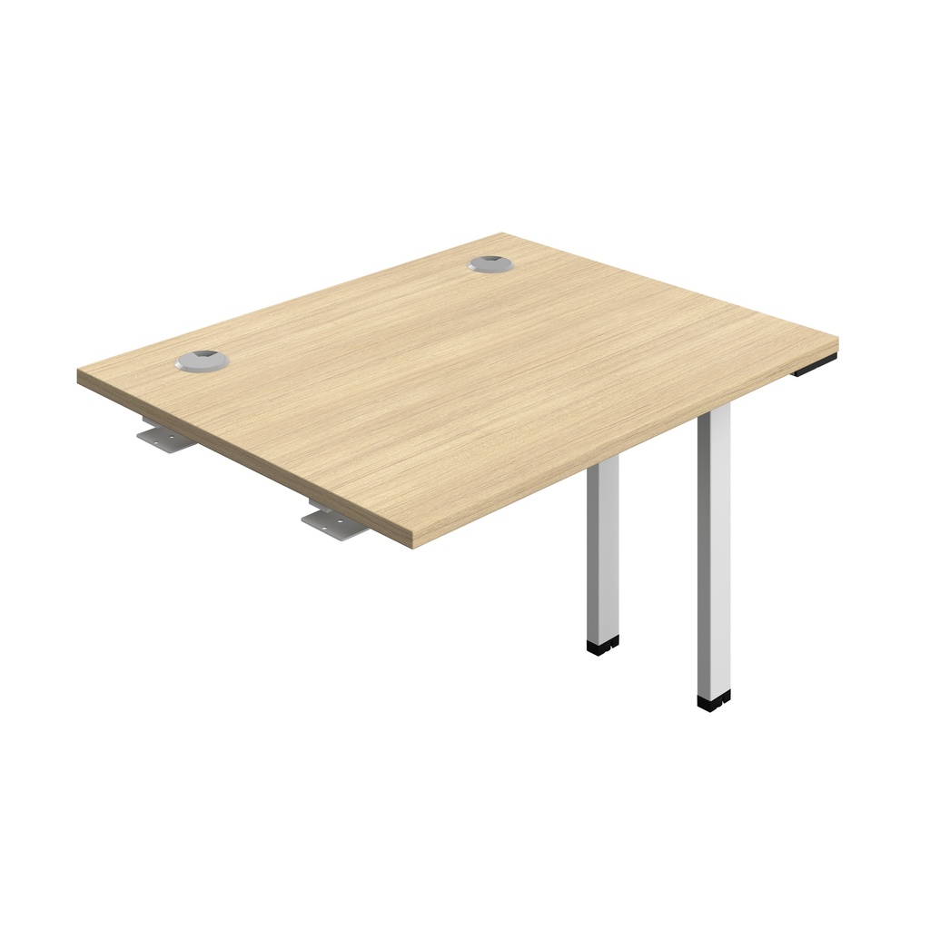 Synergy Bench Extension With Cable Ports: 1 Person (Fsc) | 1000 X 800 | Nova Oak/White