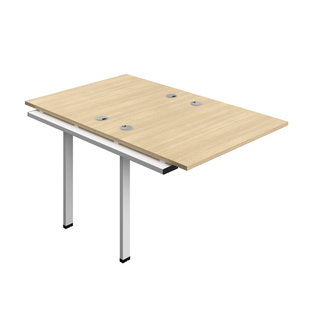 Synergy Bench Extension With Cable Ports: 2 Person (Fsc) | 1000 X 800 | Nova Oak/White