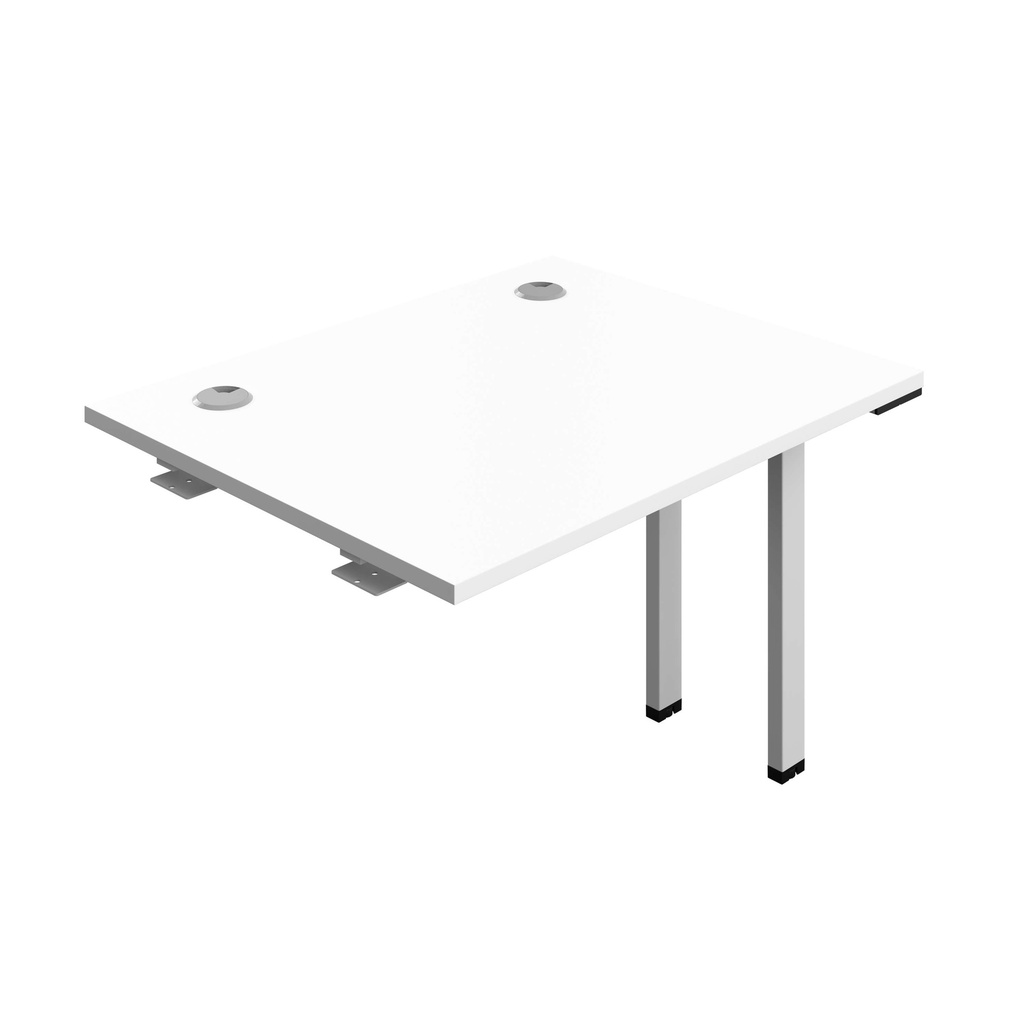 Synergy Bench Extension With Cable Ports: 1 Person (Fsc) | 1000 X 800 | White/Silver
